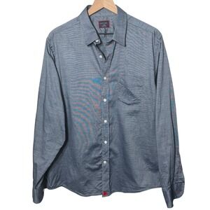 UNTUCKIT Mens Button Down Shirt Large Blue Cotton Long‎ Sleeve Casual Business
